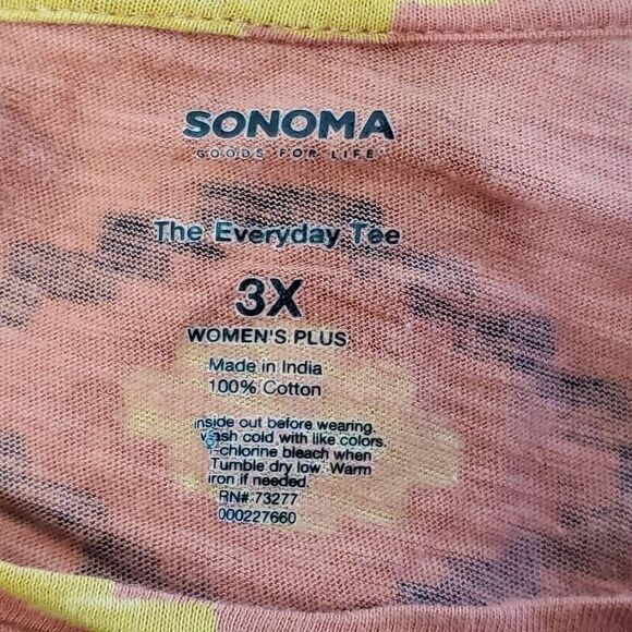 Sonoma Woman's 3x Pink Azteck theme SS T-Shirt - Picture 3 of 5